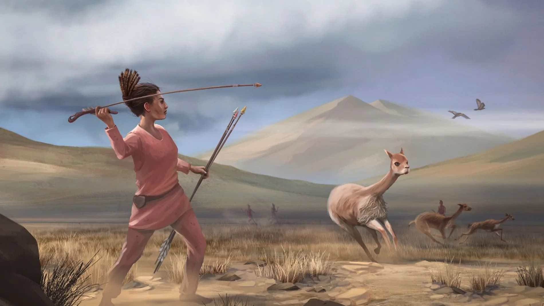 Ilustración de una mujer cazadora