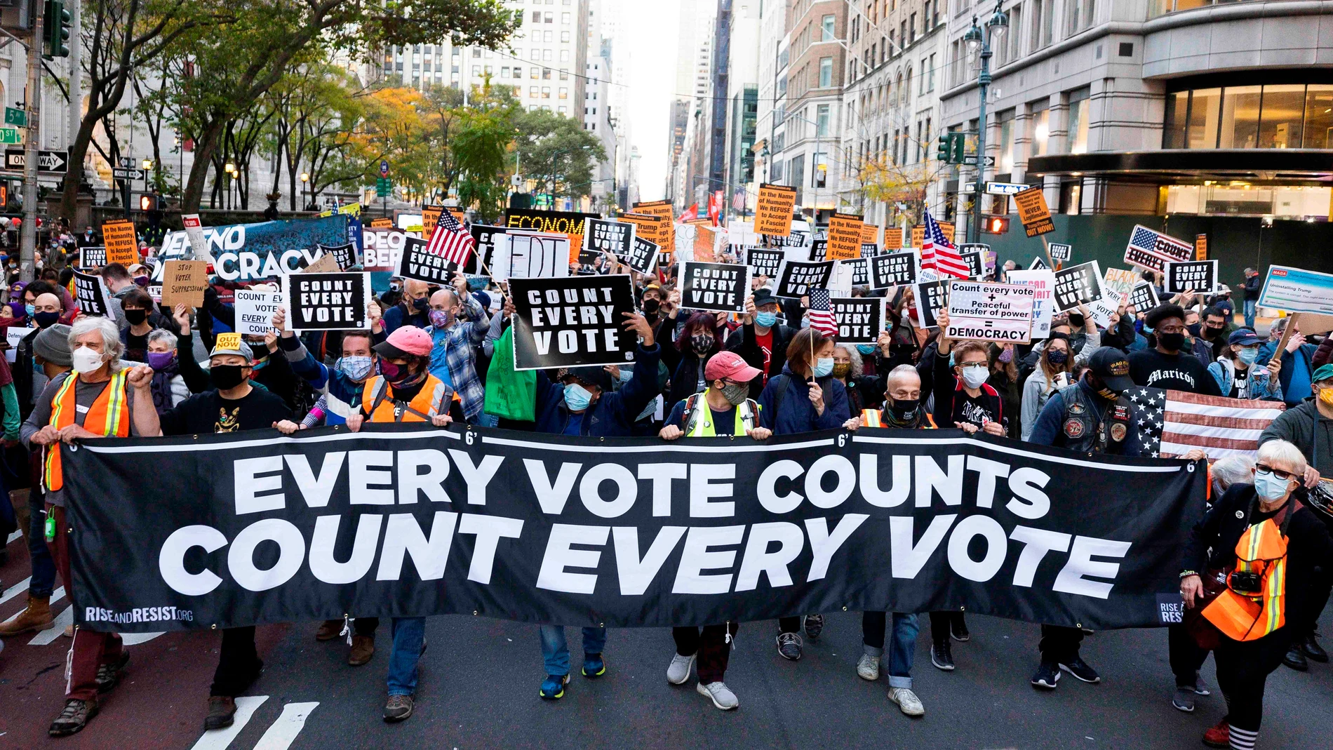 Protesta en Nueva York en defensa del voto