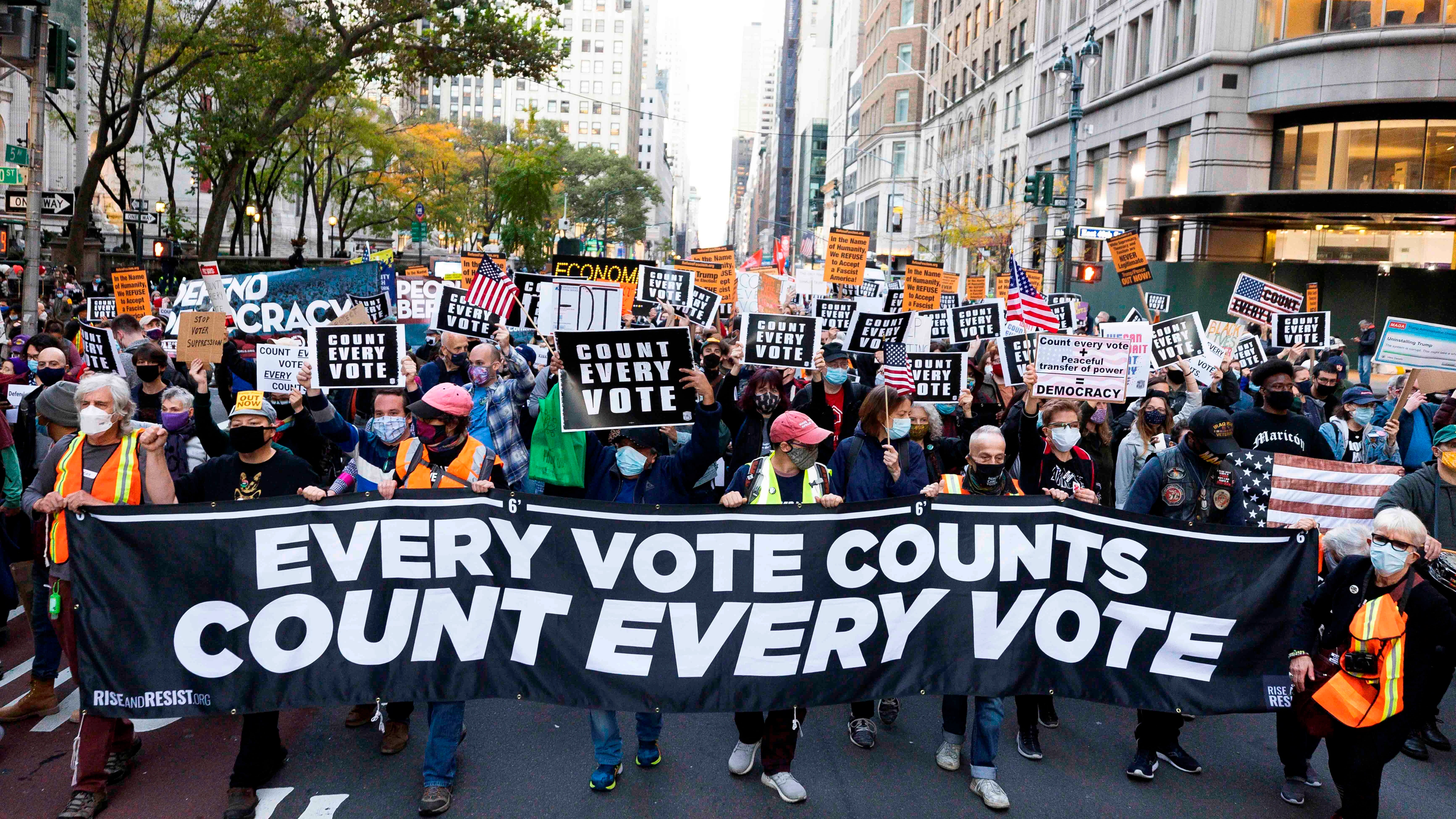 Protesta en Nueva York en defensa del voto