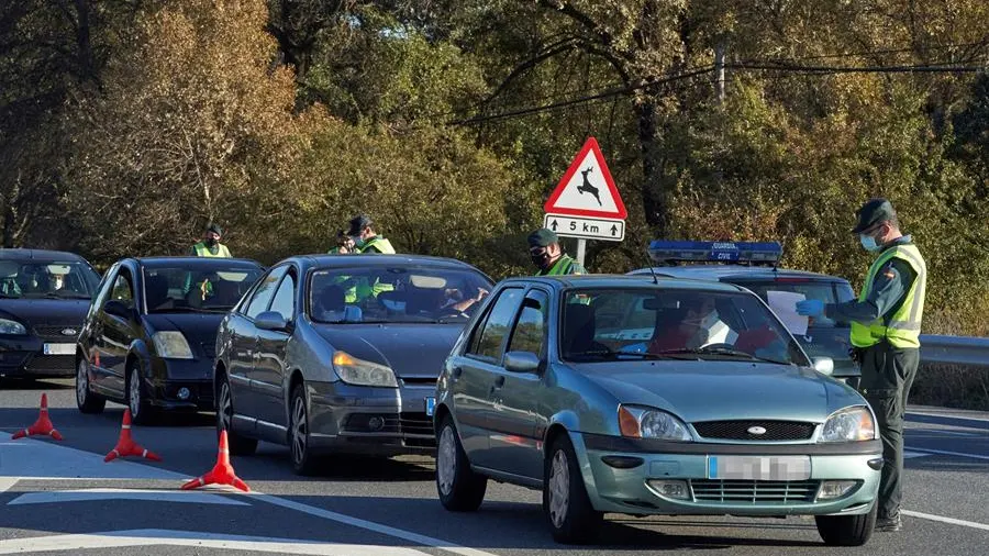 Control en el límite entre Madrid y Castilla y León el pasado puente de Todos los Santos