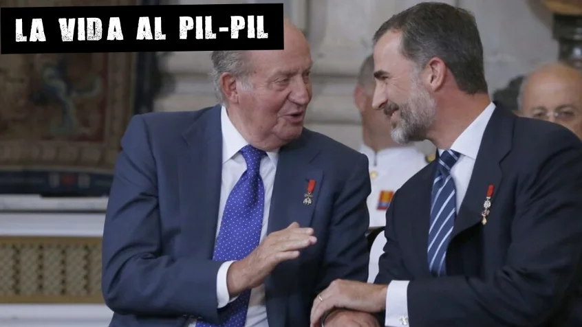 El rey emérito junto a Felipe VI