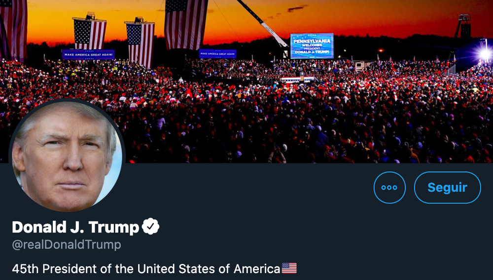 Foto de la cuenta de Twitter de Donald Trump