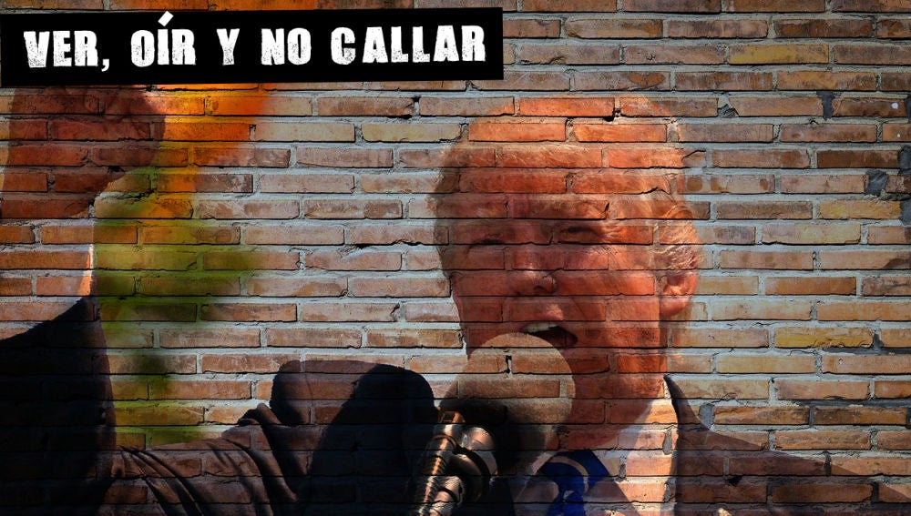 Imagen de Trump sobre un muro