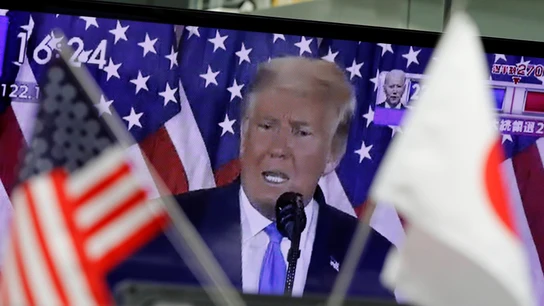 Un discurso de Trump, visto por televisión Un discurso de Trump, visto por televisión