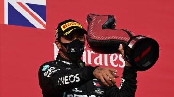 Lewis Hamilton, tras su victoria en Imola