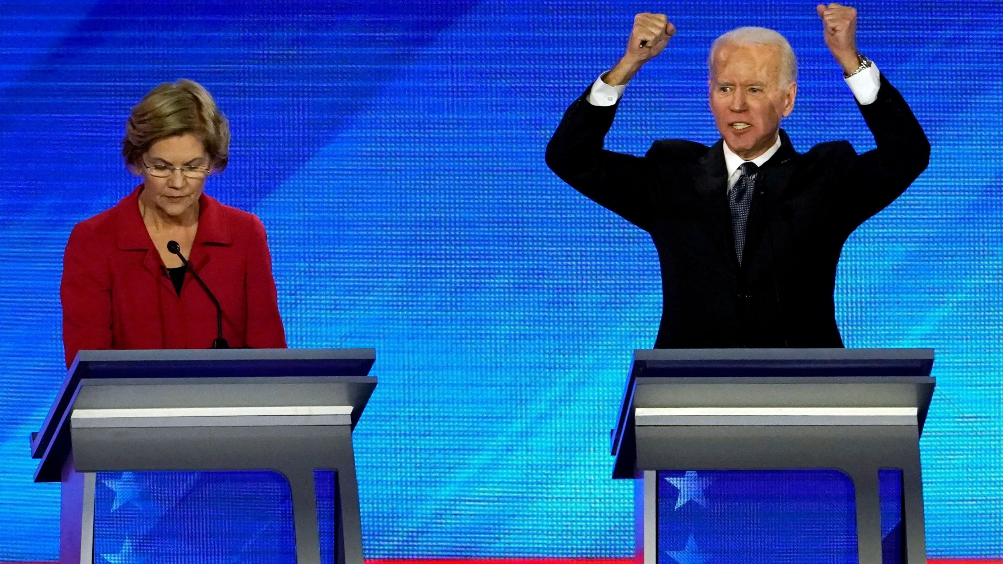 Elizabeth Warren, junto a Joe Biden