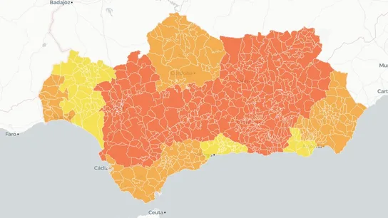 Mapa de Andalucía con las restricciones por municipios Mapa de Andalucía con las restricciones por municipios