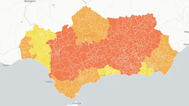 Mapa de Andalucía con las restricciones por municipios Mapa de Andalucía con las restricciones por municipios