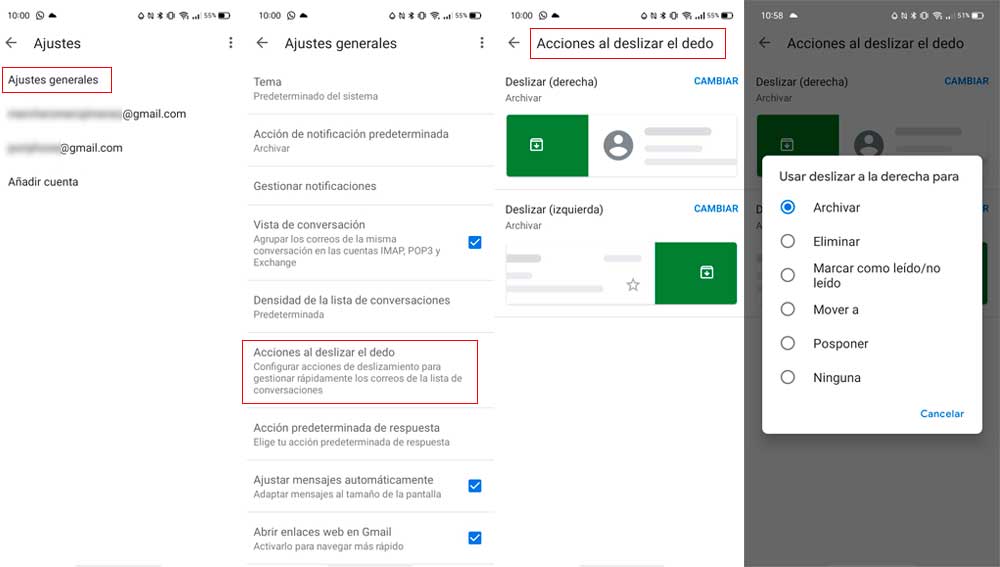 Así asignamos las funciones de desplazamiento