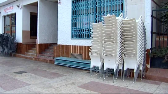 Una terraza recogida en Murcia Una terraza recogida en Murcia