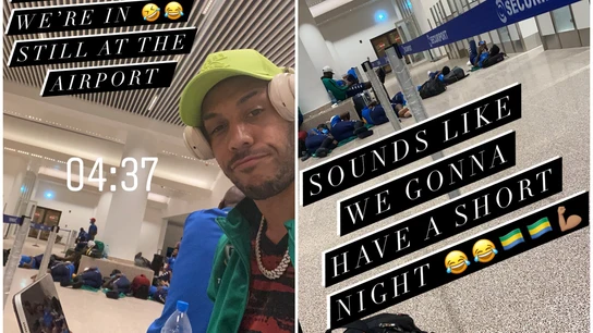Aubameyang, en el aeropuerto Aubameyang, en el aeropuerto