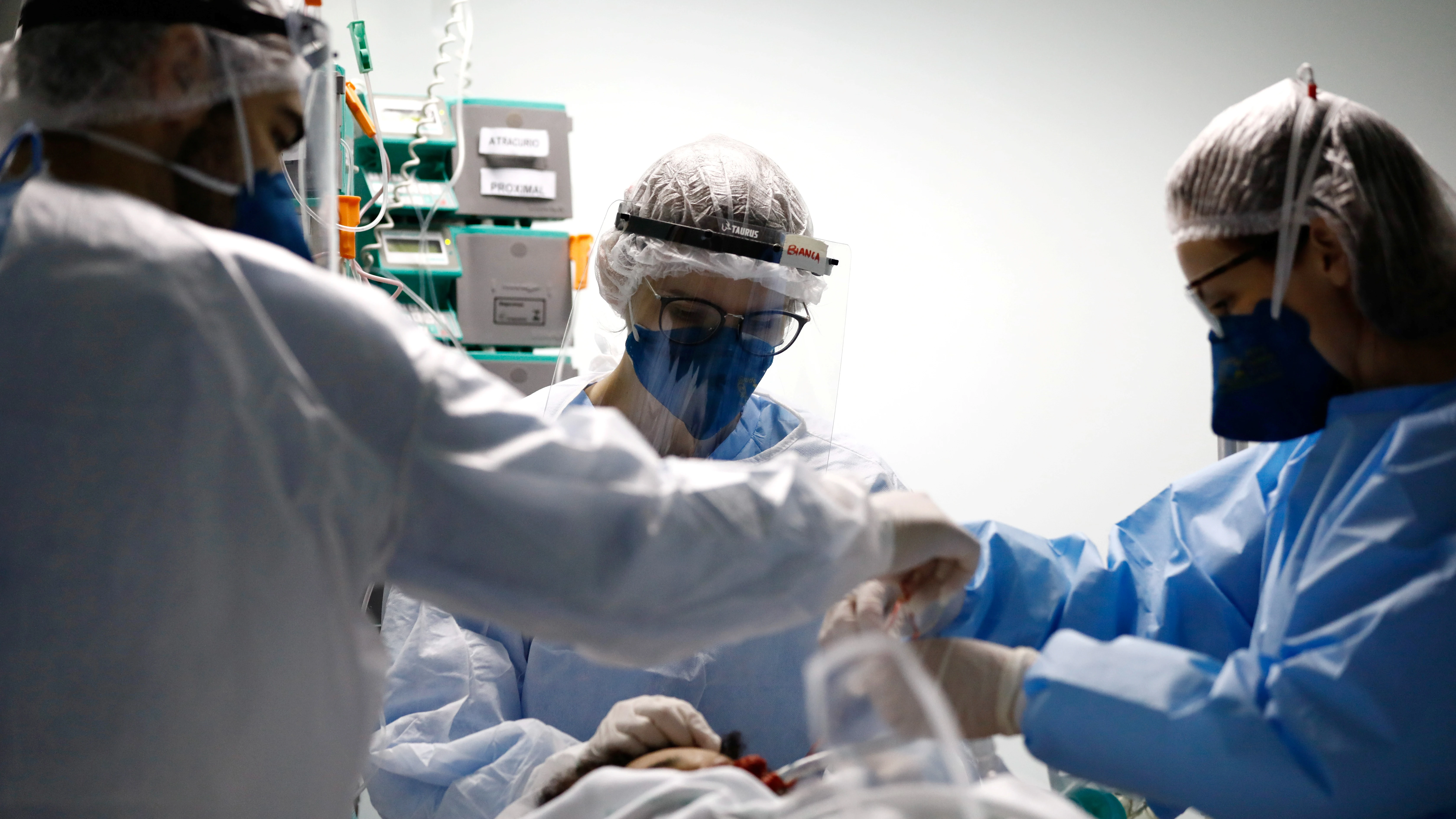 Sanitarios del hospital Nossa Senhora da Conceicao de Porto Alegre (Brasil)