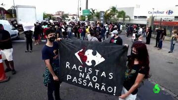 Imagen de las protestas en Brasil tras el asesinato de un hombre negro