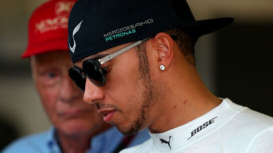 Lewis Hamilton, con Niki Lauda