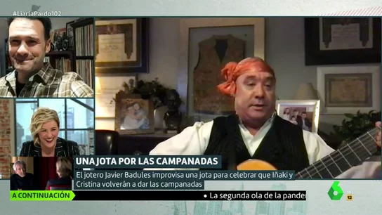 Javier Badules dedica a Cristina Pardo e Iñaki López una jota muy especial por las campanadas Javier Badules dedica a Cristina Pardo e Iñaki López una jota muy especial por las campanadas