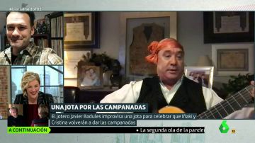 Javier Badules dedica a Cristina Pardo e Iñaki López una jota muy especial por las campanadas