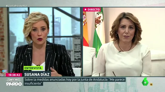 Susana Díaz responde a la salida de tono del portavoz de Vox en el parlamento andaluz: "Fue surrealista y ridículo" Susana Díaz responde a la salida de tono del portavoz de Vox en el parlamento andaluz: "Fue surrealista y ridículo"