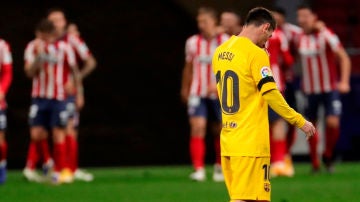 Messi, cabizbajo ante el Atlético