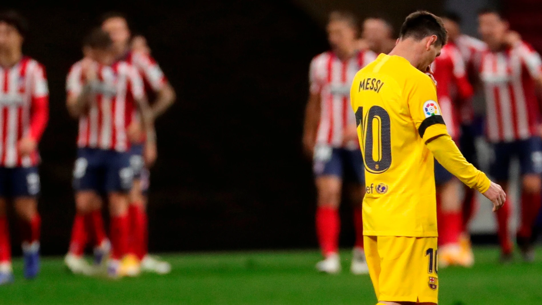 Messi, cabizbajo ante el Atlético