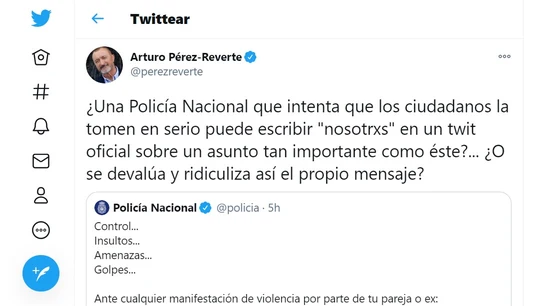 Captura del tuit del escritor que ha desatado la polémica. Captura del tuit del escritor que ha desatado la polémica.