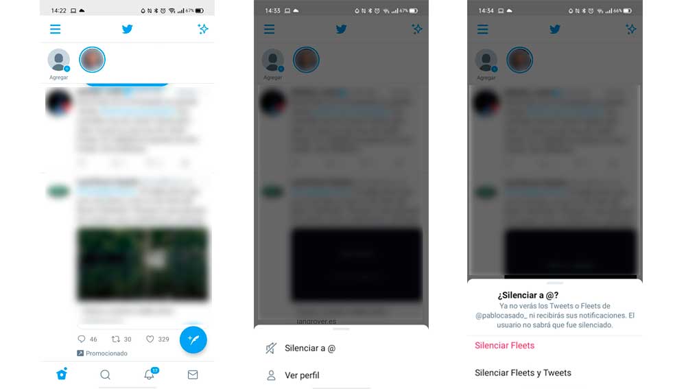 Así se bloquean los fleets enTwitter