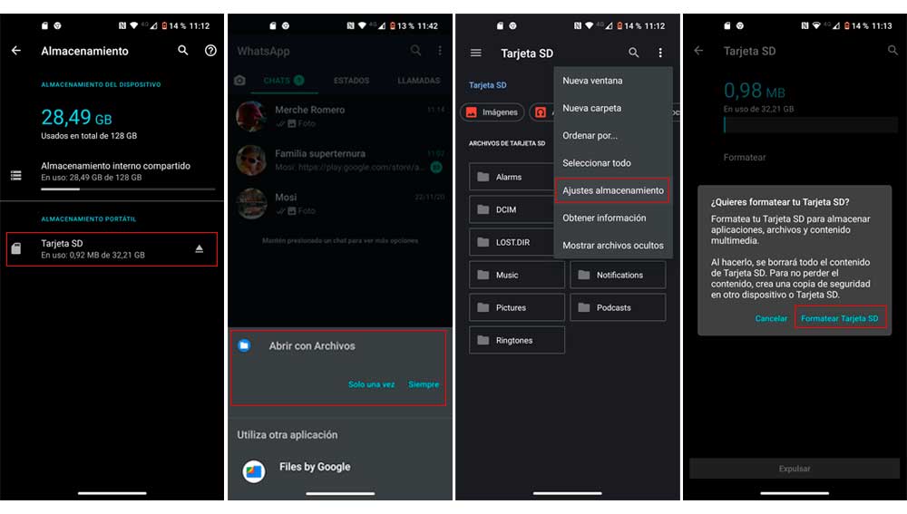 Formateando la tarjeta mirchoSD