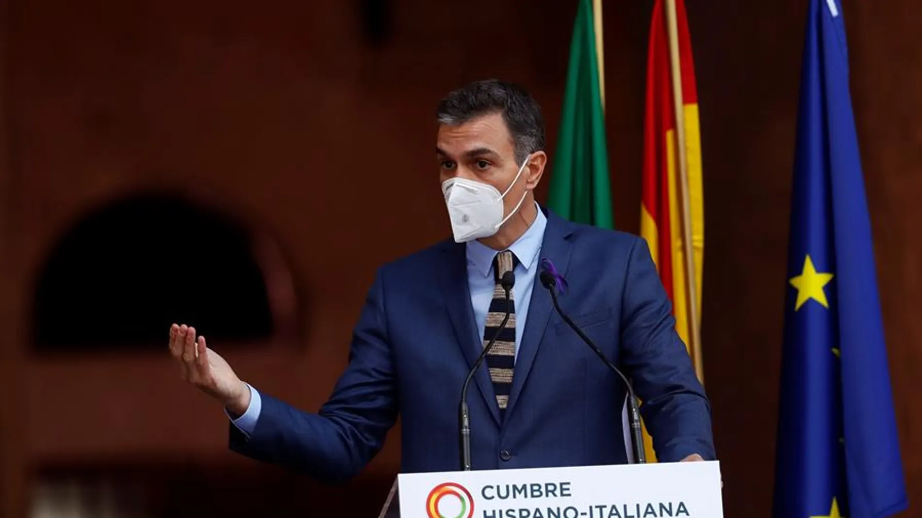 Pedro Sánchez, comparece ante los medios en el marco de la XIX Cumbre bilateral de España e Italia