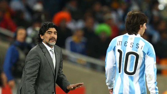 Maradona, con Messi Maradona, con Messi