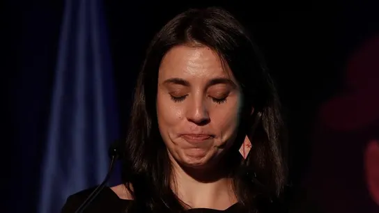 La ministra de Igualdad, Irene Montero, rompe a llorar La ministra de Igualdad, Irene Montero, rompe a llorar