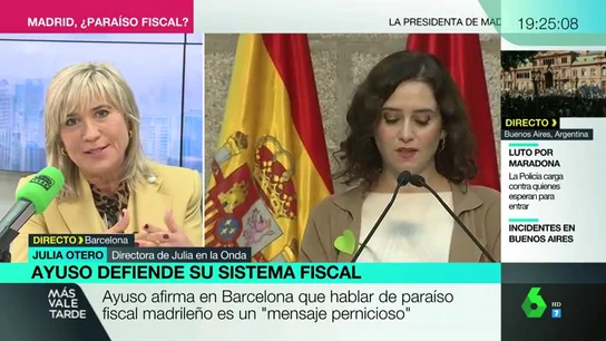 Julia Otero responde a Ayuso por las críticas al pacto fiscal: "Lo que apoyo para Europa, lo apoyo para España" Julia Otero responde a Ayuso por las críticas al pacto fiscal: "Lo que apoyo para Europa, lo apoyo para España"