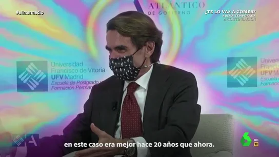 La reacción de Wyoming y el Dani Mateo a las risas de Aznar tras afirmar que "España era mejor hace 20 años que ahora" La reacción de Wyoming y el Dani Mateo a las risas de Aznar tras afirmar que "España era mejor hace 20 años que ahora"