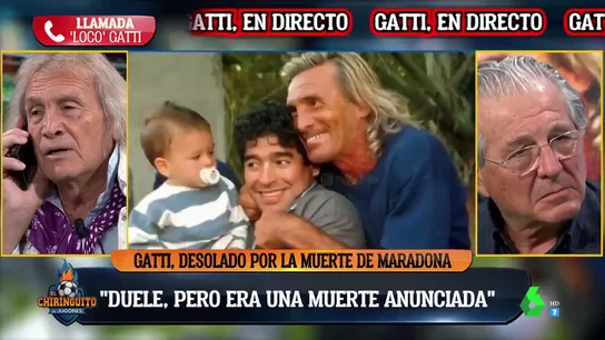 'Loco' Gatti, hundido en 'El Chiringuito' tras la muerte de Diego Maradona 'Loco' Gatti, hundido en 'El Chiringuito' tras la muerte de Diego Maradona