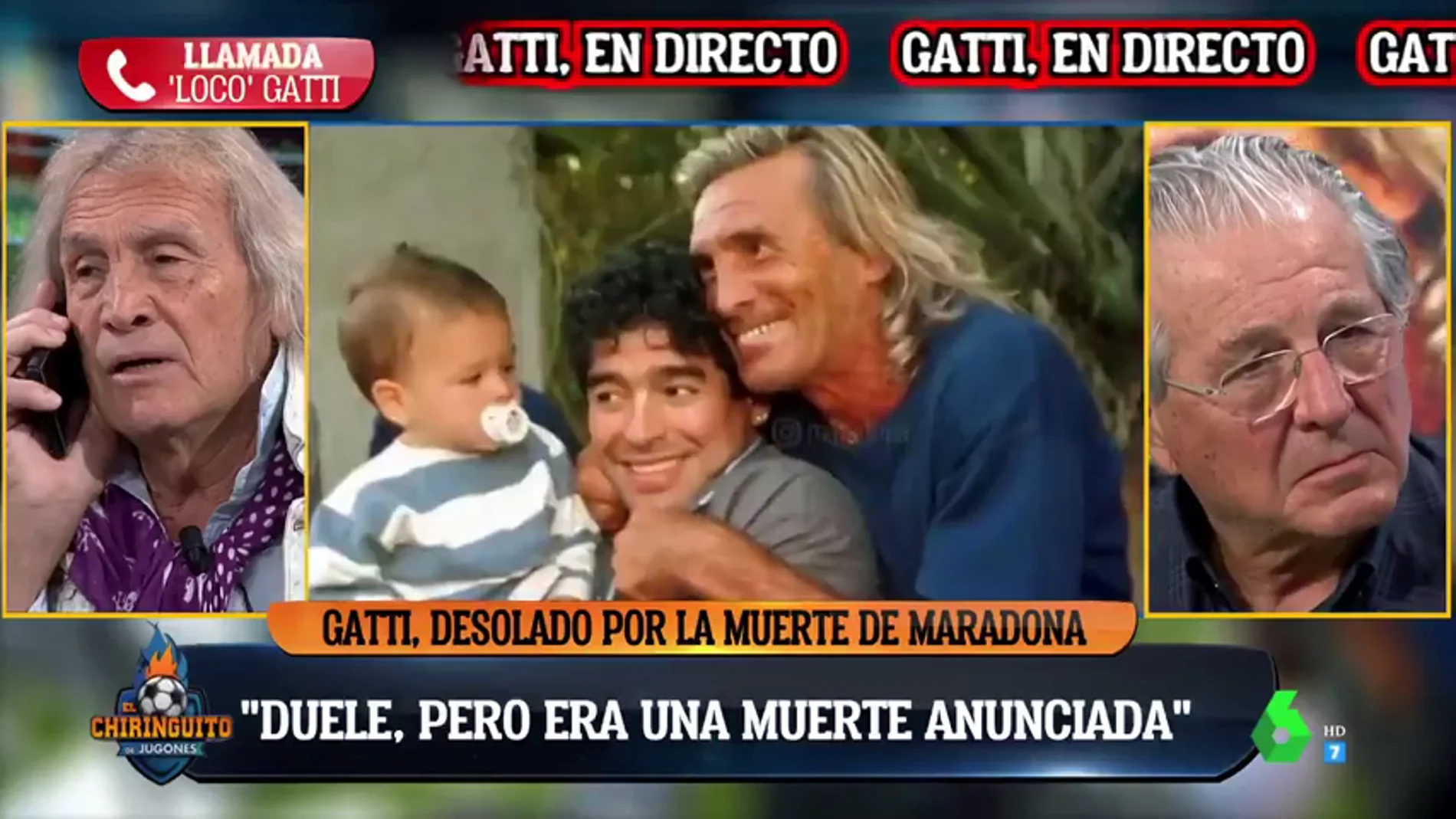 'Loco' Gatti, hundido en 'El Chiringuito' tras la muerte de Diego Maradona