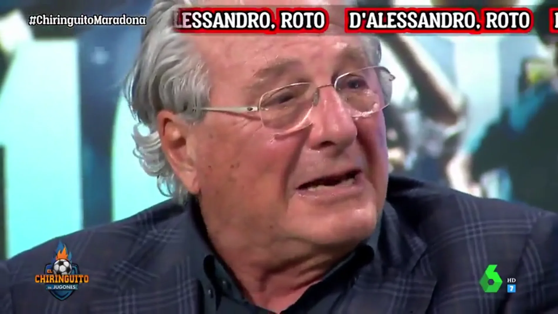 Jorge D'Alessandro rompe a llorar en 'El Chiringuito' por la muerte de Maradona