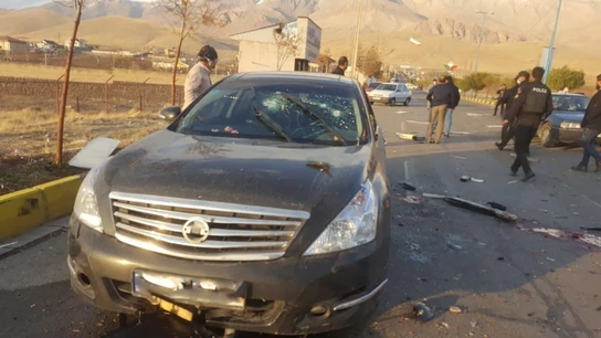 Imagen de la escena en la que se ha producido el asesinato de Mohsen Fakhrizadeh Imagen de la escena en la que se ha producido el asesinato de Mohsen Fakhrizadeh