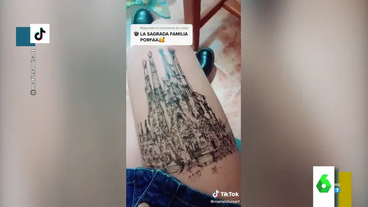 Arte en sus propias piernas: los dibujos de Mariela, la joven que arrasa en TikTok