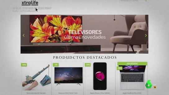 Imagen de una página web falsa Imagen de una página web falsa