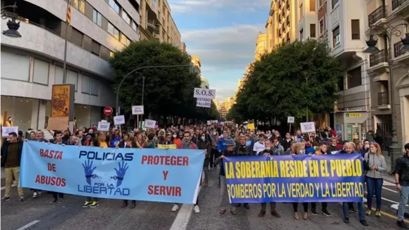 Manifestación convocada por la asociación Policías por la Libertad.