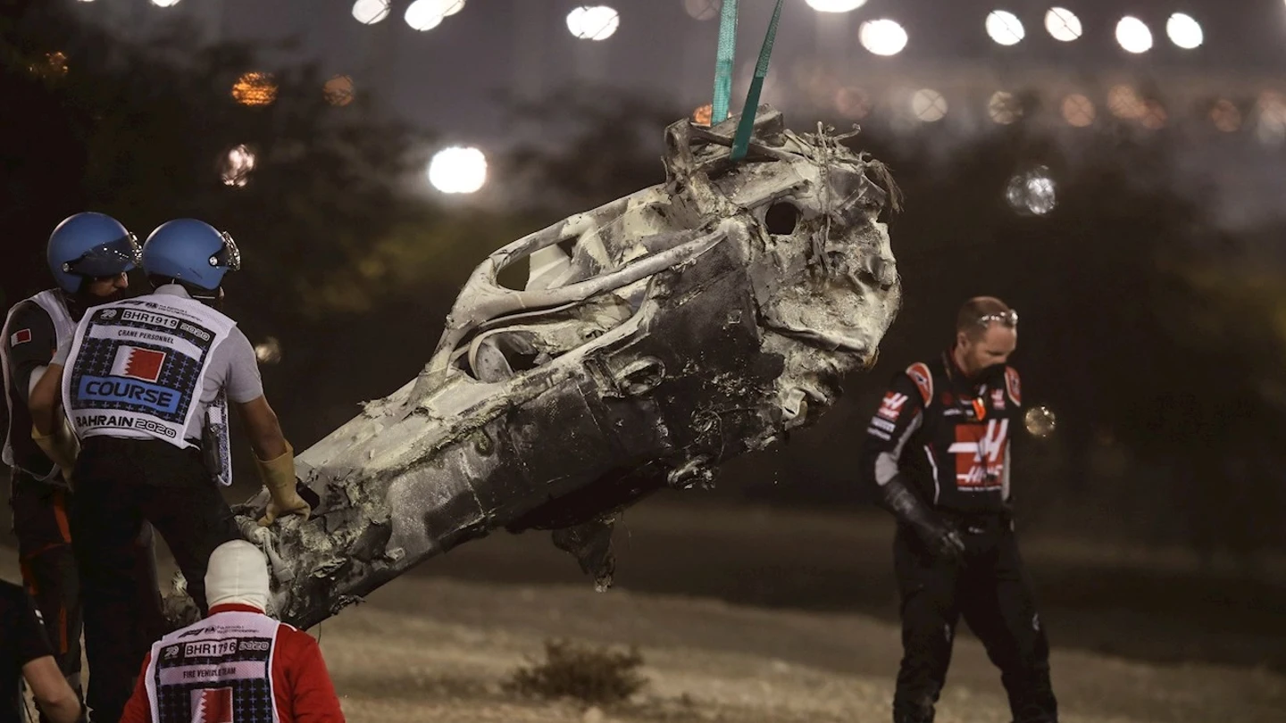 Así quedó el coche de Romain Grosjean Así quedó el coche de Romain Grosjean