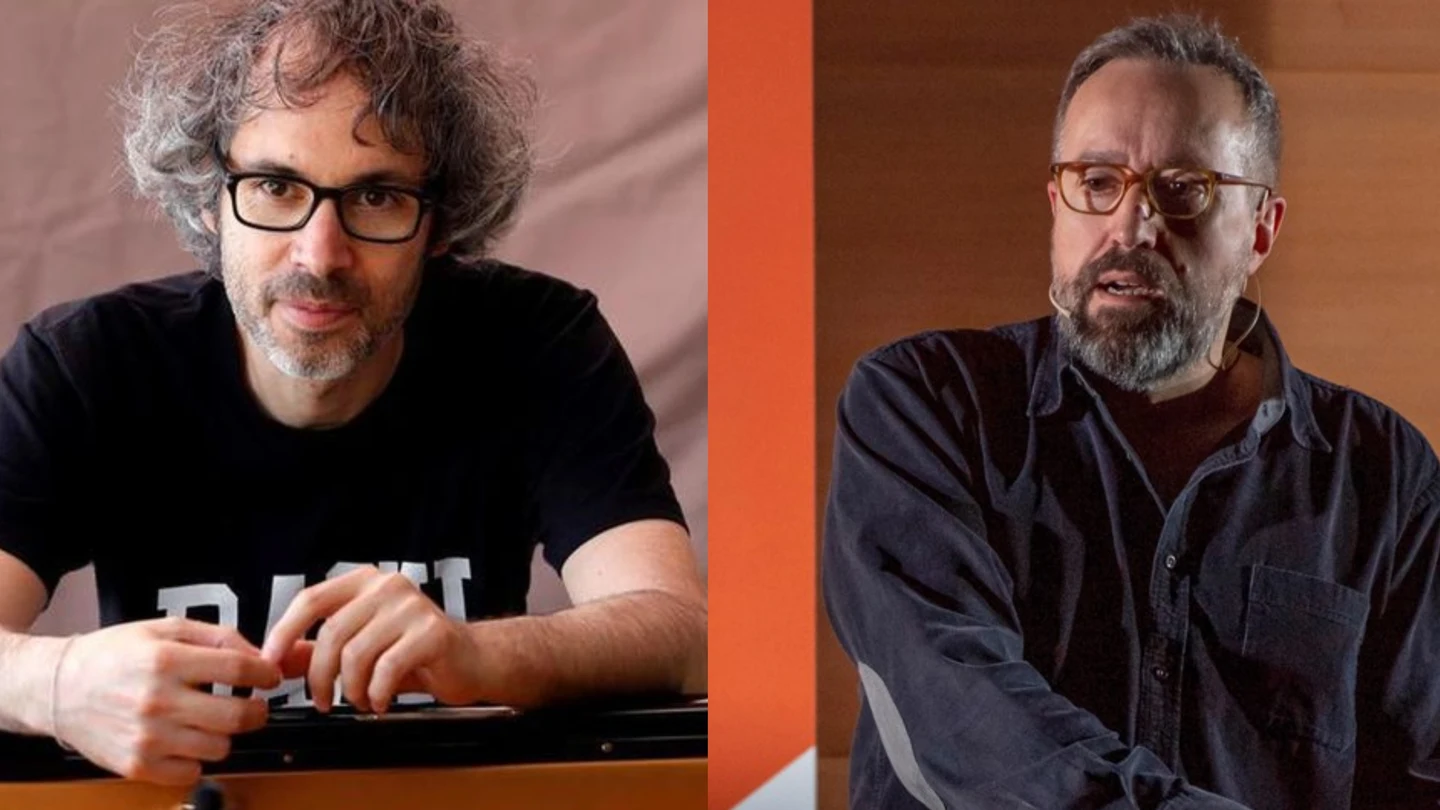 Imágenes de archivo de James Rhodes y Juan Carlos Girauta Imágenes de archivo de James Rhodes y Juan Carlos Girauta