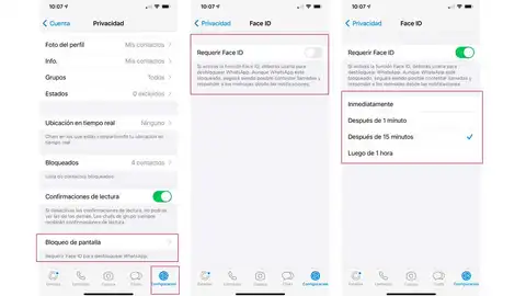 Activando Face Id en WhatsApp Activando Face Id en WhatsApp