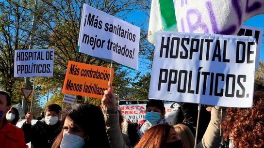 Protestas en el Hospital Isabel Zendal Protestas en el Hospital Isabel Zendal