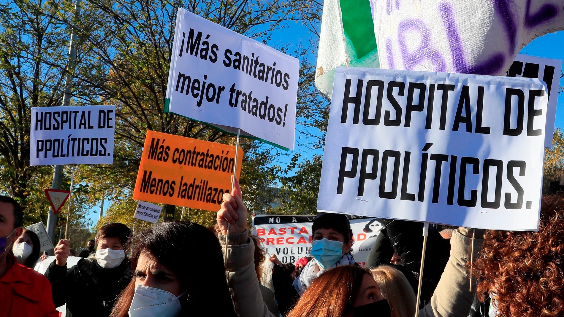 Protestas en el Hospital Isabel Zendal