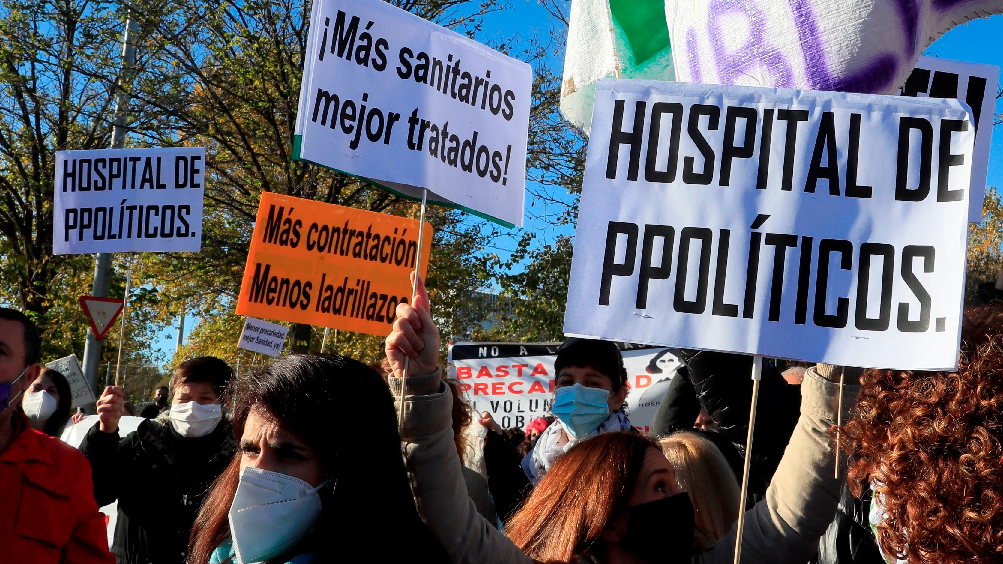 Protestas en el Hospital Isabel Zendal