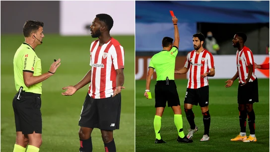 Raúl García e Iñaki Williams reclaman a Gil Manzano Raúl García e Iñaki Williams reclaman a Gil Manzano