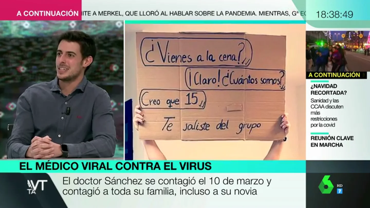 El mensaje del doctor Sánchez, viral por sus carteles contra el COVID: "Nos hemos esforzado mucho para llegar a esta Navidad, y aún no estamos para hacer esto" El mensaje del doctor Sánchez, viral por sus carteles contra el COVID: "Nos hemos esforzado mucho para llegar a esta Navidad, y aún no estamos para hacer esto"