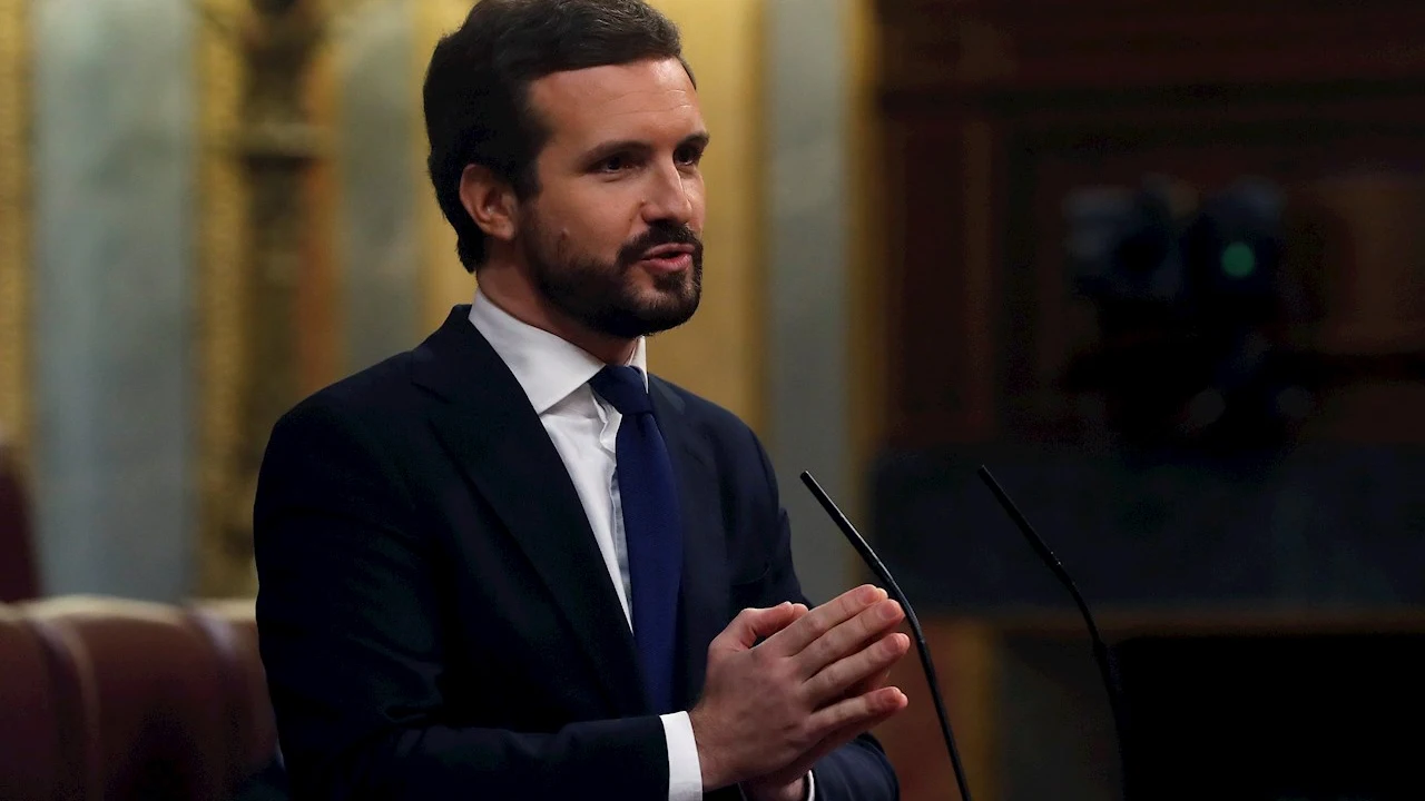 El líder del Partido Popular, Pablo Casado, interviene en el Congreso de los Diputados 