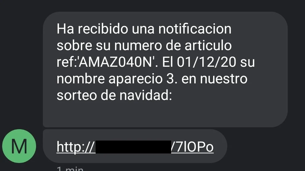 ¿Has recibido un SMS de un sorteo de Navidad de Amazon? Cuidado, podría ser una estafa