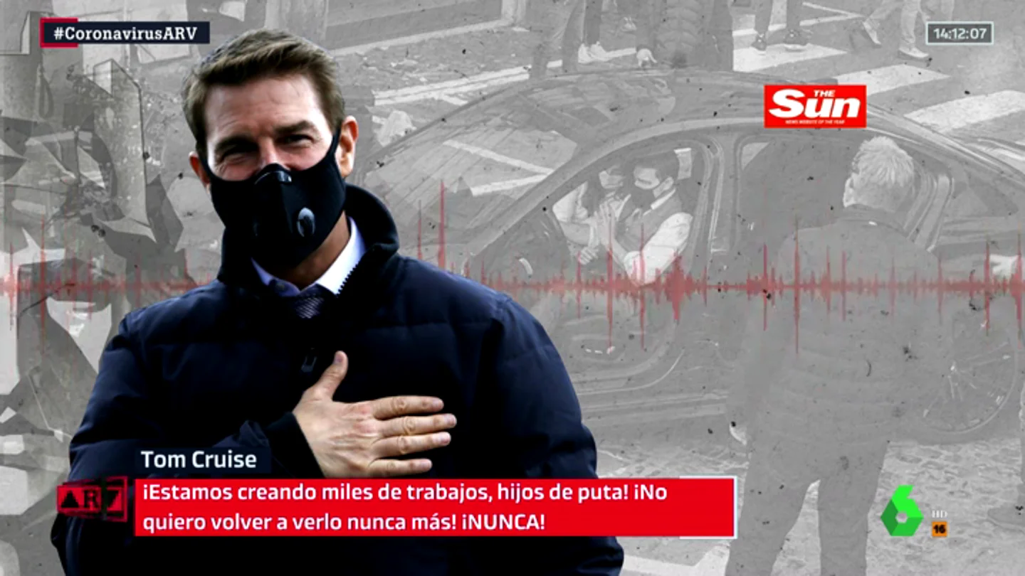 Tom Cruise, enfurecido con dos trabajadores por no respetar las medidas contra el COVID-19: "Si les veo hacerlo de nuevo, están jodidos" Tom Cruise, enfurecido con dos trabajadores por no respetar las medidas contra el COVID-19: "Si les veo hacerlo de nuevo, están jodidos"