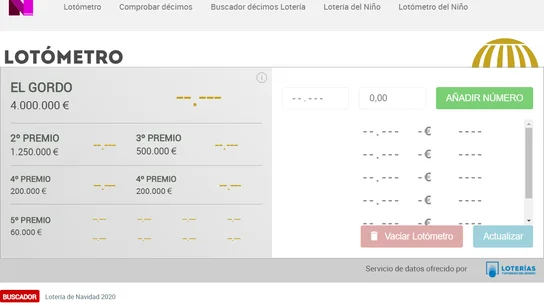 El Lotómetro de la Lotería de Navidad 2020 para comprobar los números del Sorteo Extraordinario El Lotómetro de la Lotería de Navidad 2020 para comprobar los números del Sorteo Extraordinario
